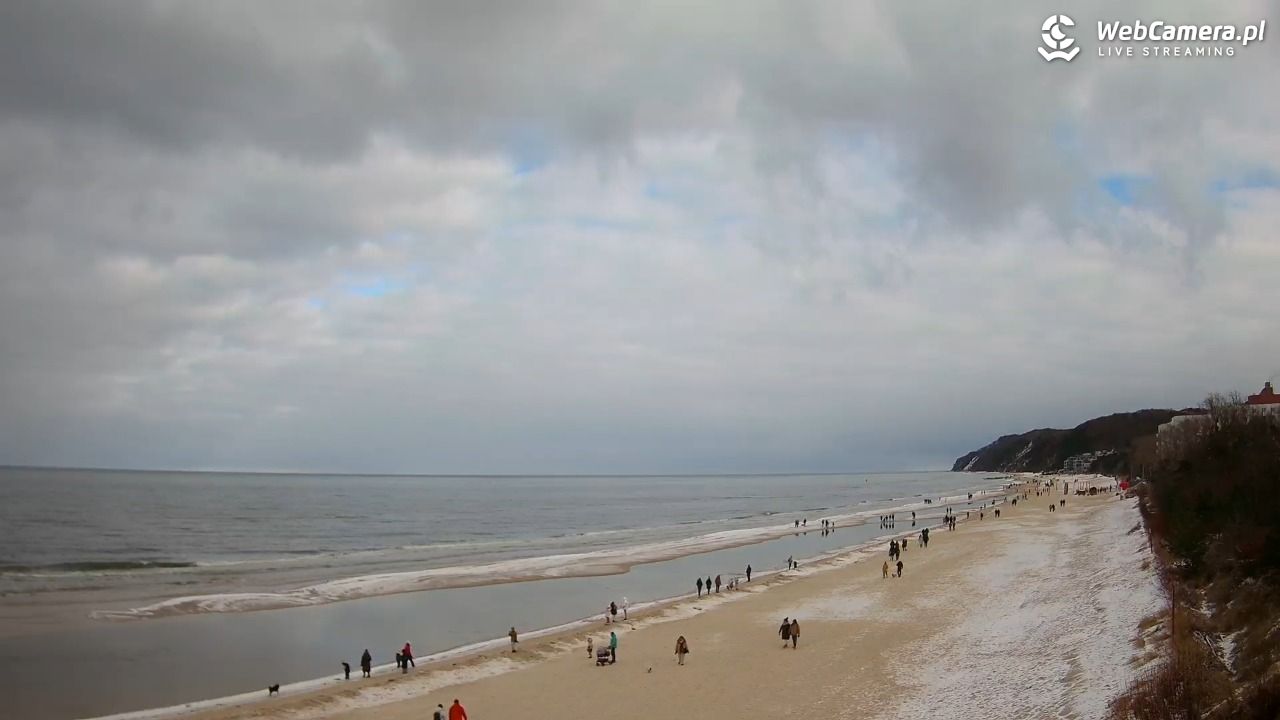 Międzyzdroje - widok na wschodnią stronę plaży - 15 luty 2026, 10:41