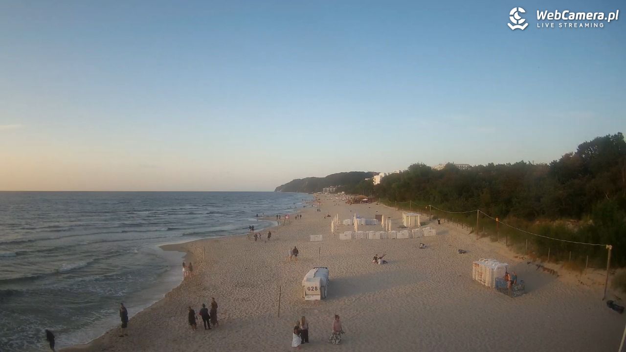 Międzyzdroje - widok na wschodnią stronę plaży - 13 lipiec 2026, 20:30