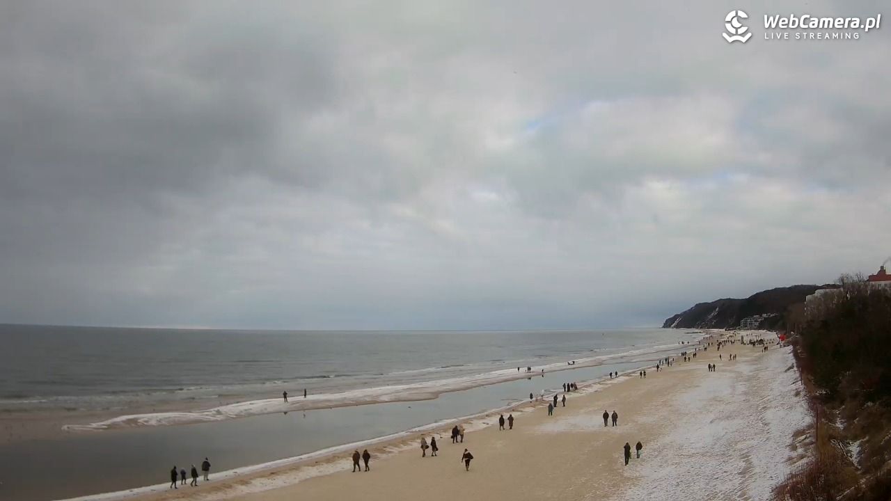 Międzyzdroje - widok na wschodnią stronę plaży - 15 luty 2026, 10:31