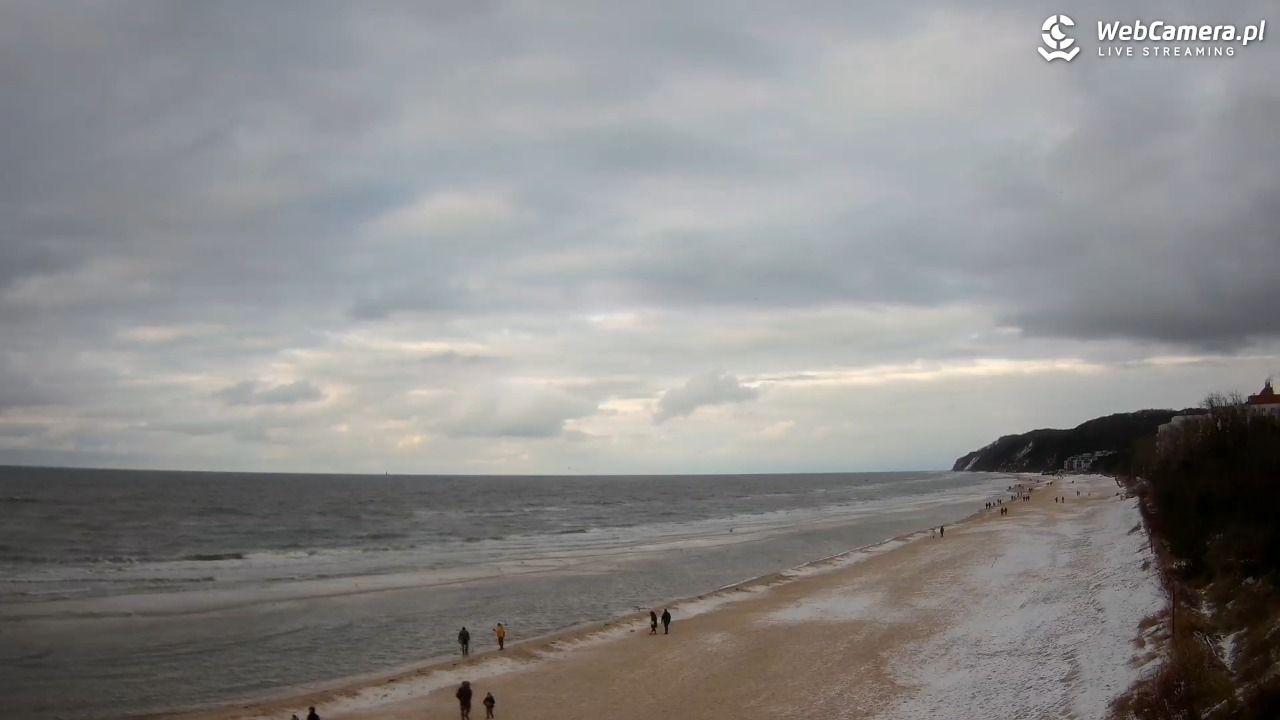 Międzyzdroje - widok na wschodnią stronę plaży - 14 luty 2026, 15:52