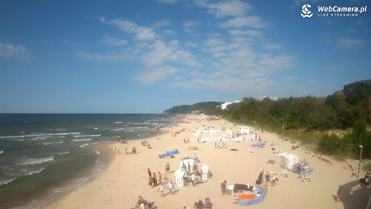 Międzyzdroje - widok na wschodnią stronę plaży - 13 lipiec 2026, 16:46