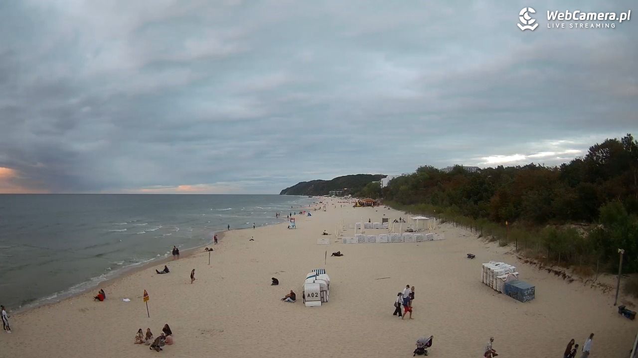 Międzyzdroje - widok na wschodnią stronę plaży - 30 sierpień 2026, 19:43