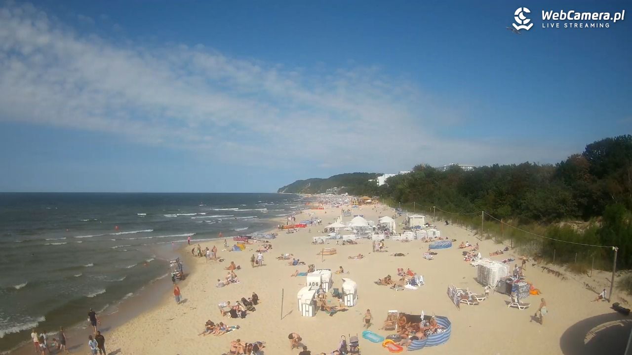 Międzyzdroje - widok na wschodnią stronę plaży - 13 lipiec 2026, 16:01