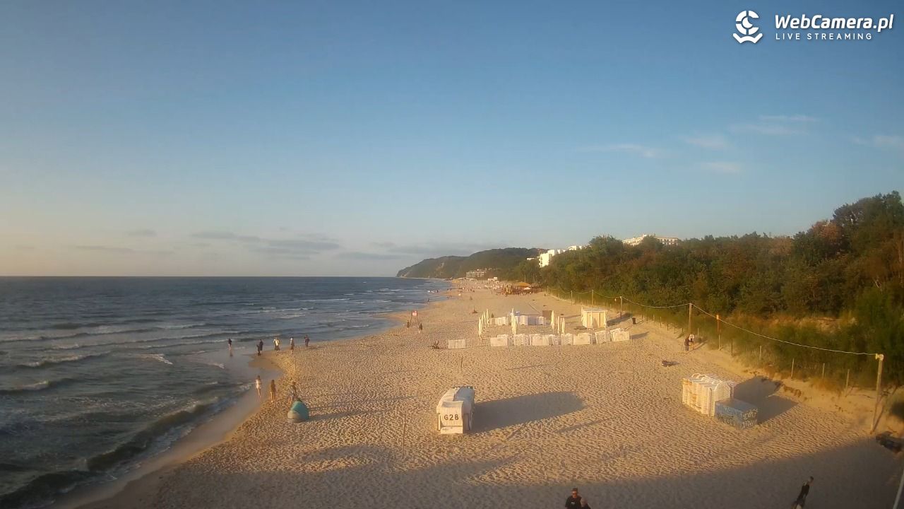 Międzyzdroje - widok na wschodnią stronę plaży - 13 lipiec 2026, 20:16