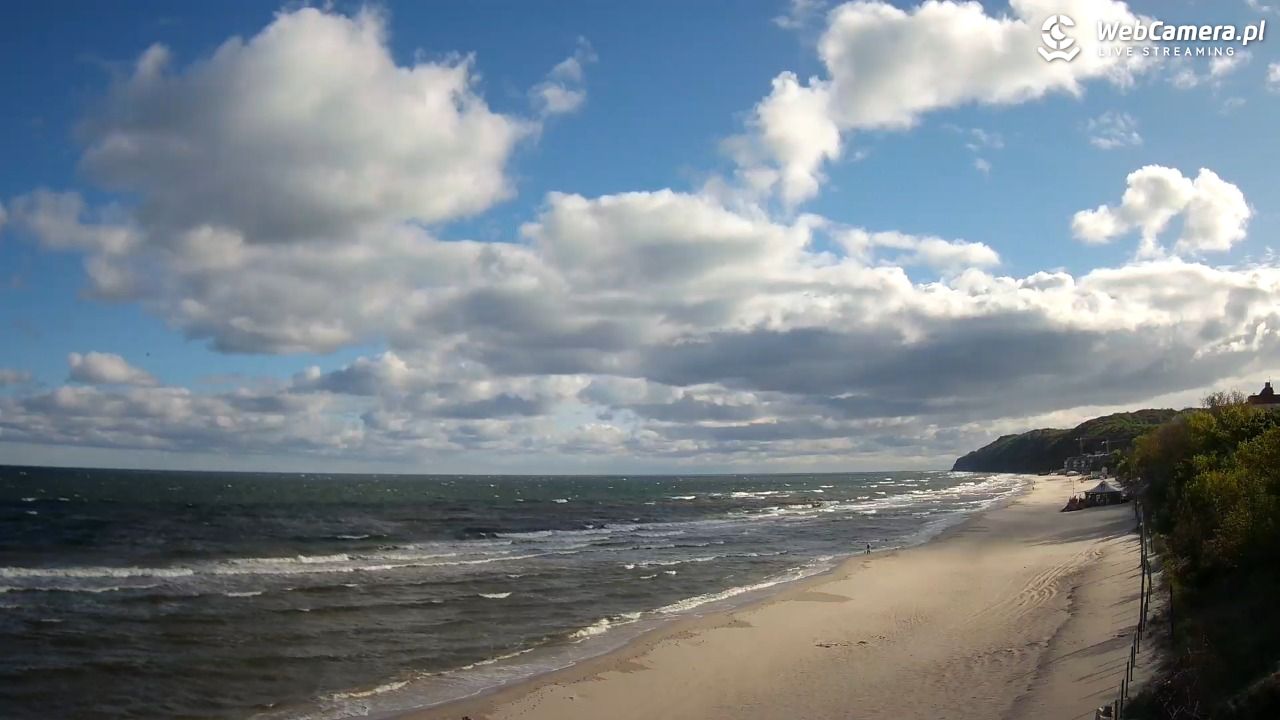 Międzyzdroje - widok na wschodnią stronę plaży - 15 maj 2025, 08:06