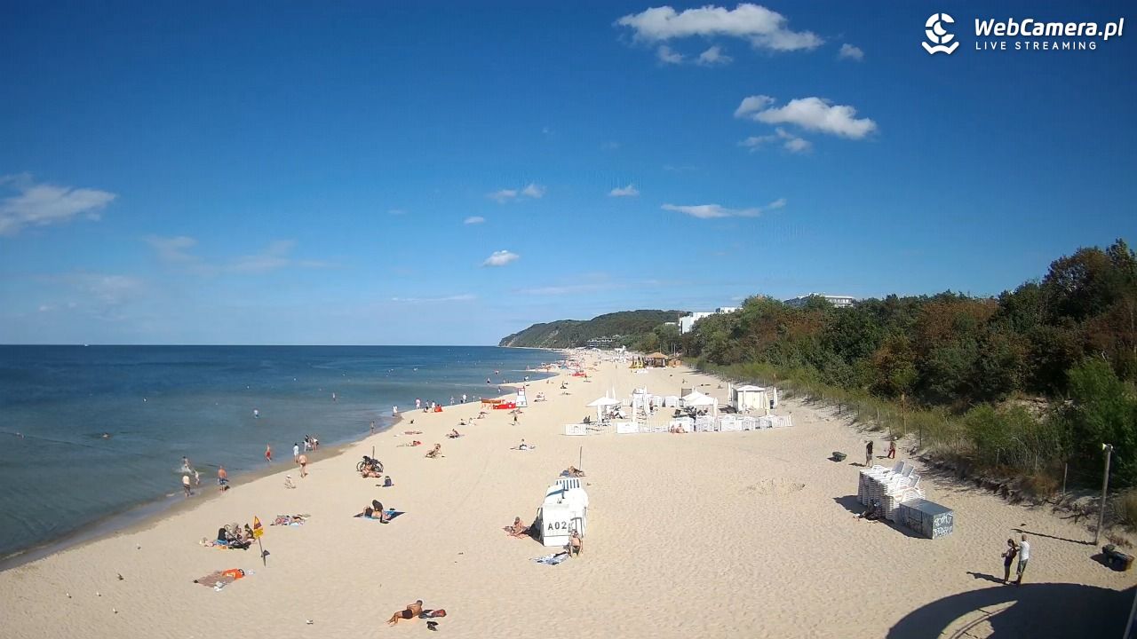 Międzyzdroje - widok na wschodnią stronę plaży - 31 sierpień 2026, 14:37