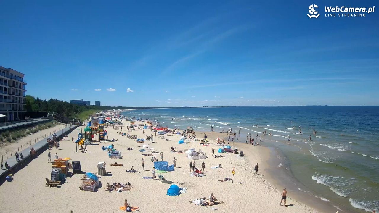 Międzyzdroje - widok na plażę - 22 czerwiec 2026, 12:42