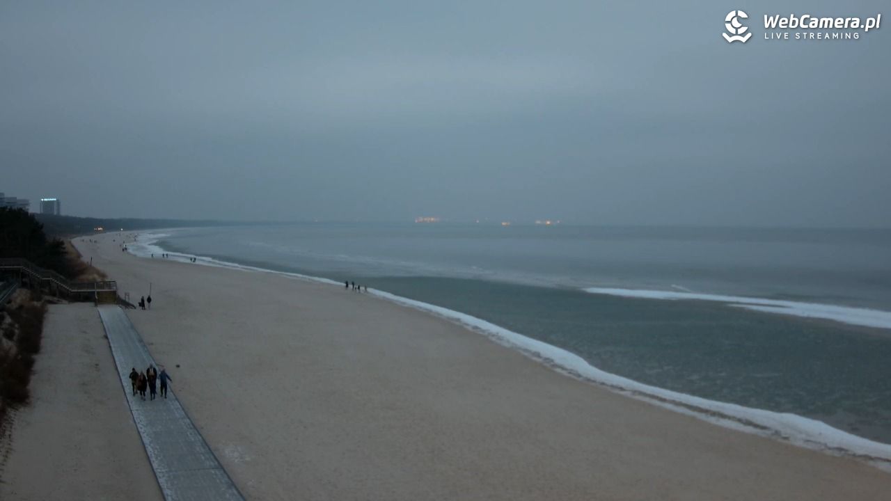 Międzyzdroje - widok na plażę - 24 styczeń 2026, 16:52