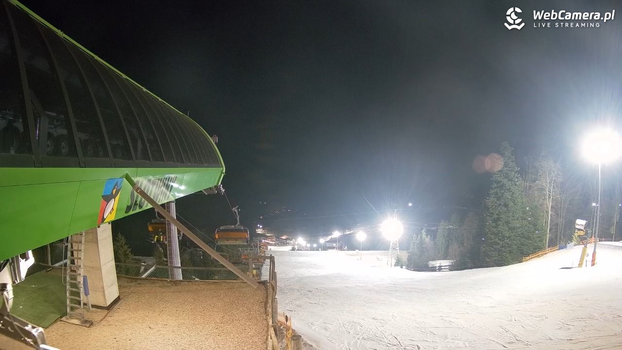 Słotwiny Arena - widok z górnej stacji - 13 marzec 2026, 18:38