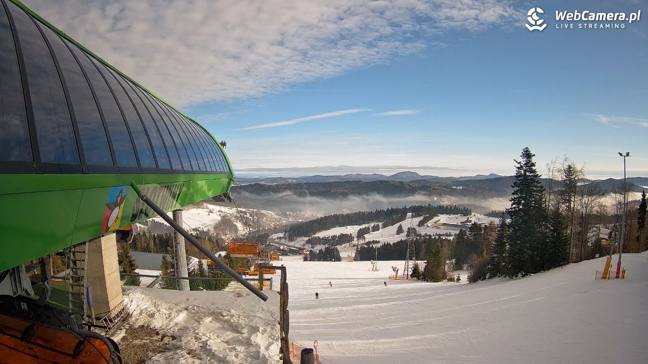 Słotwiny Arena - widok z górnej stacji - 01 grudzień 2025, 10:59