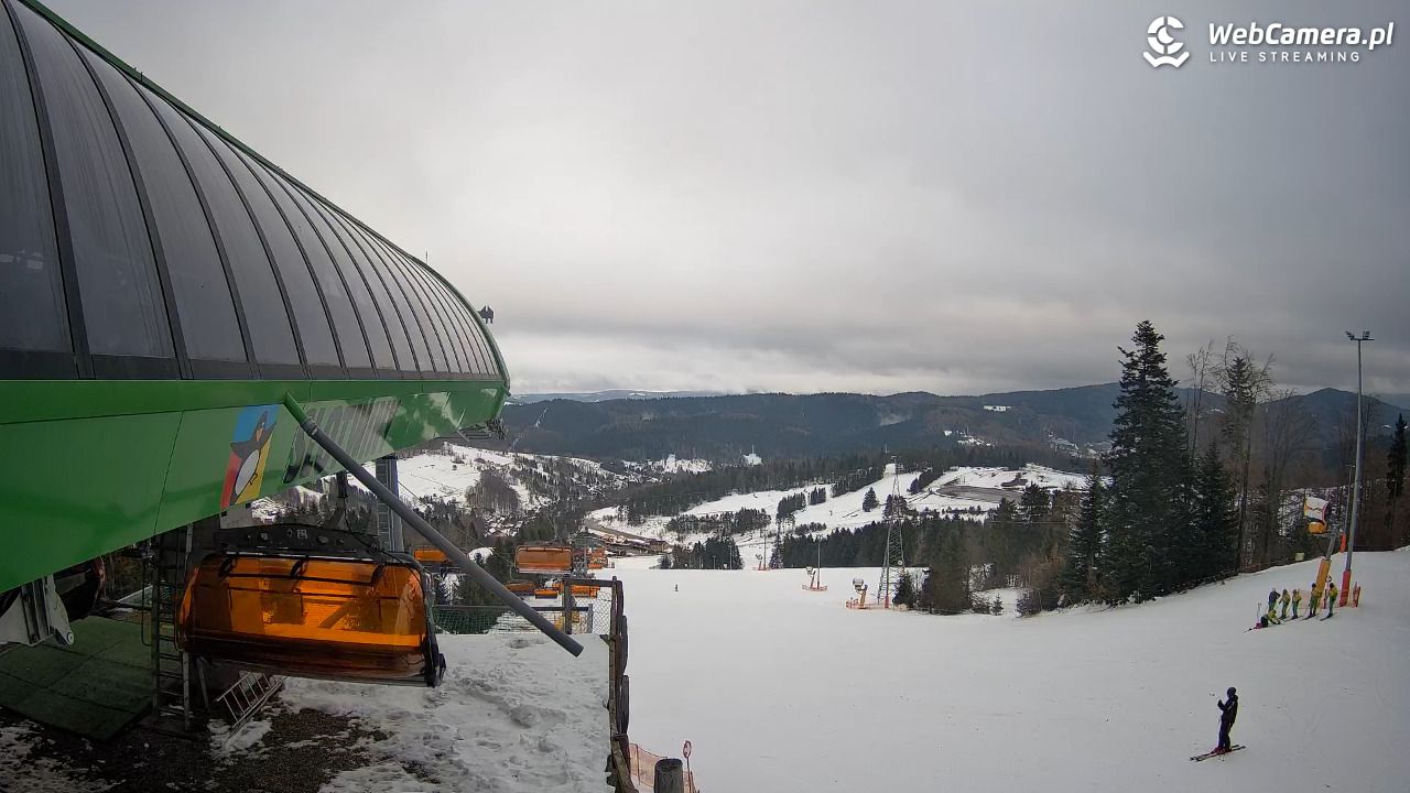 Słotwiny Arena - widok z górnej stacji - 02 grudzień 2025, 10:43