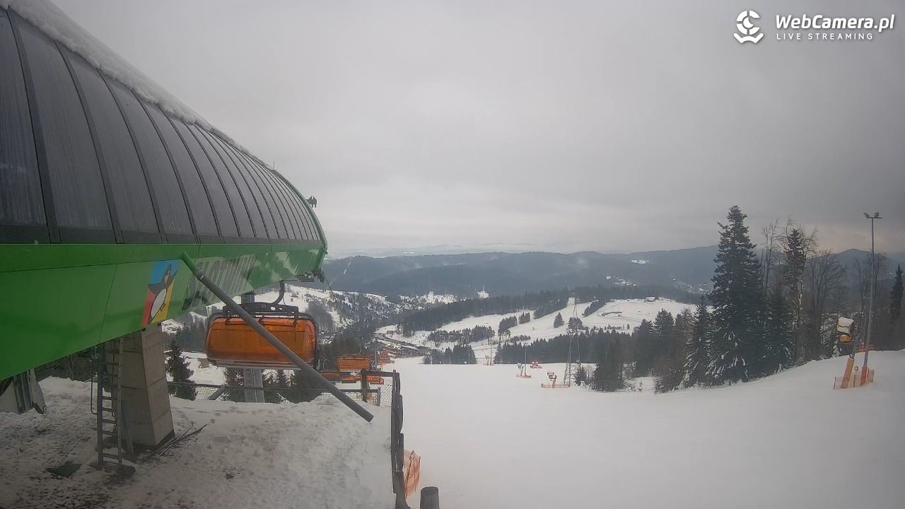 Słotwiny Arena - widok z górnej stacji - 25 styczeń 2026, 15:53