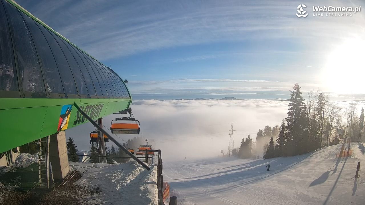 Słotwiny Arena - widok z górnej stacji - 27 styczeń 2026, 08:18