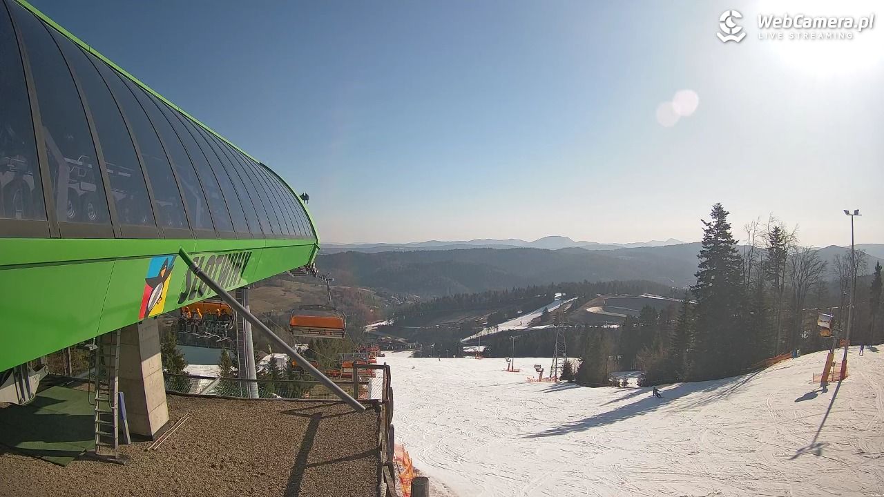 Słotwiny Arena - widok z górnej stacji - 15 marzec 2026, 08:53