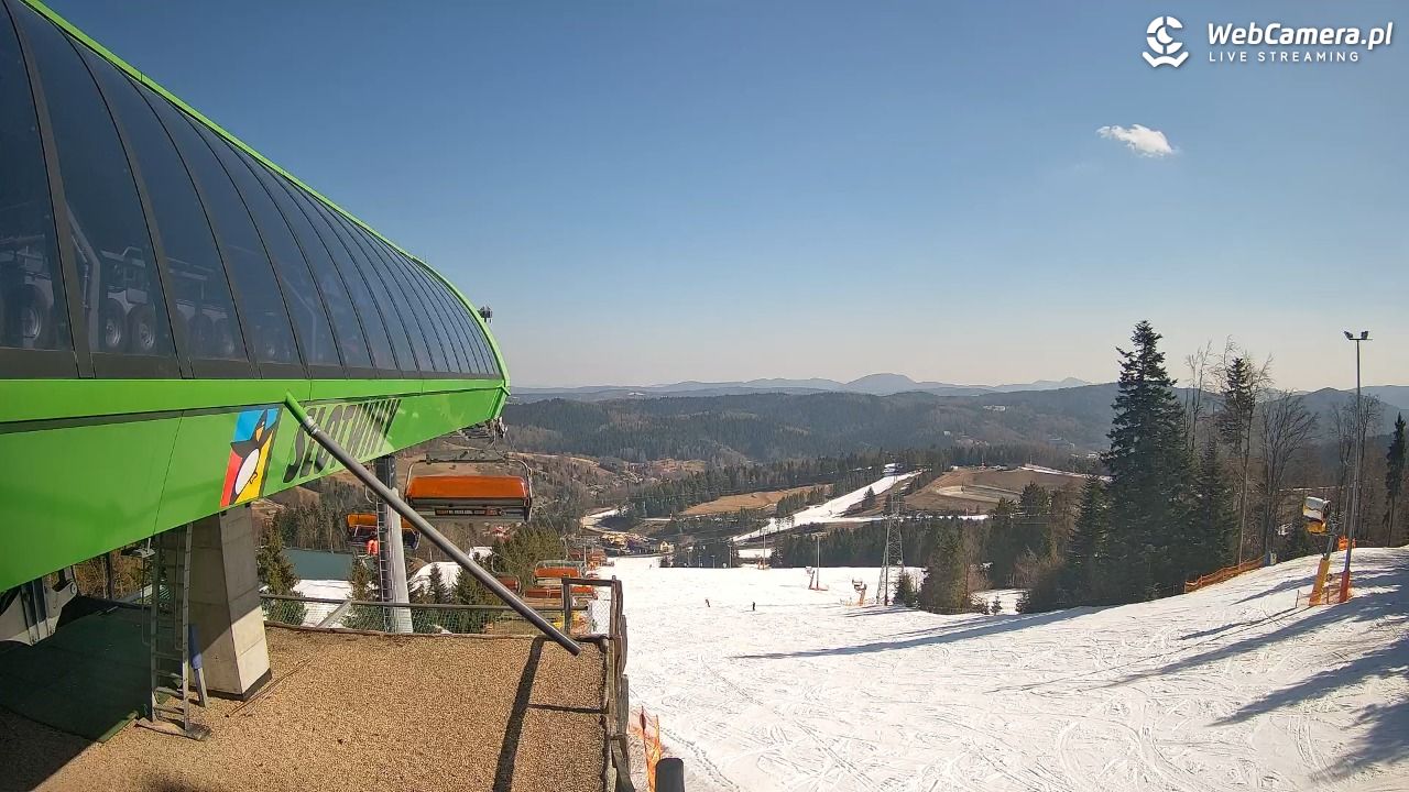 Słotwiny Arena - widok z górnej stacji - 14 marzec 2026, 11:19