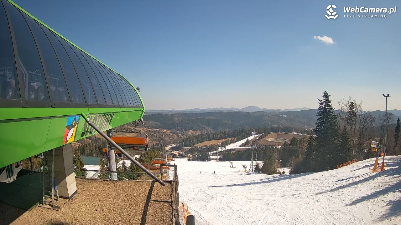 Słotwiny Arena - widok z górnej stacji - 14 marzec 2026, 11:19