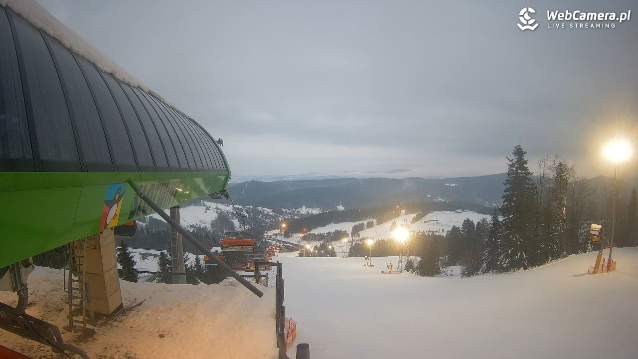 Słotwiny Arena - widok z górnej stacji - 25 styczeń 2026, 16:21