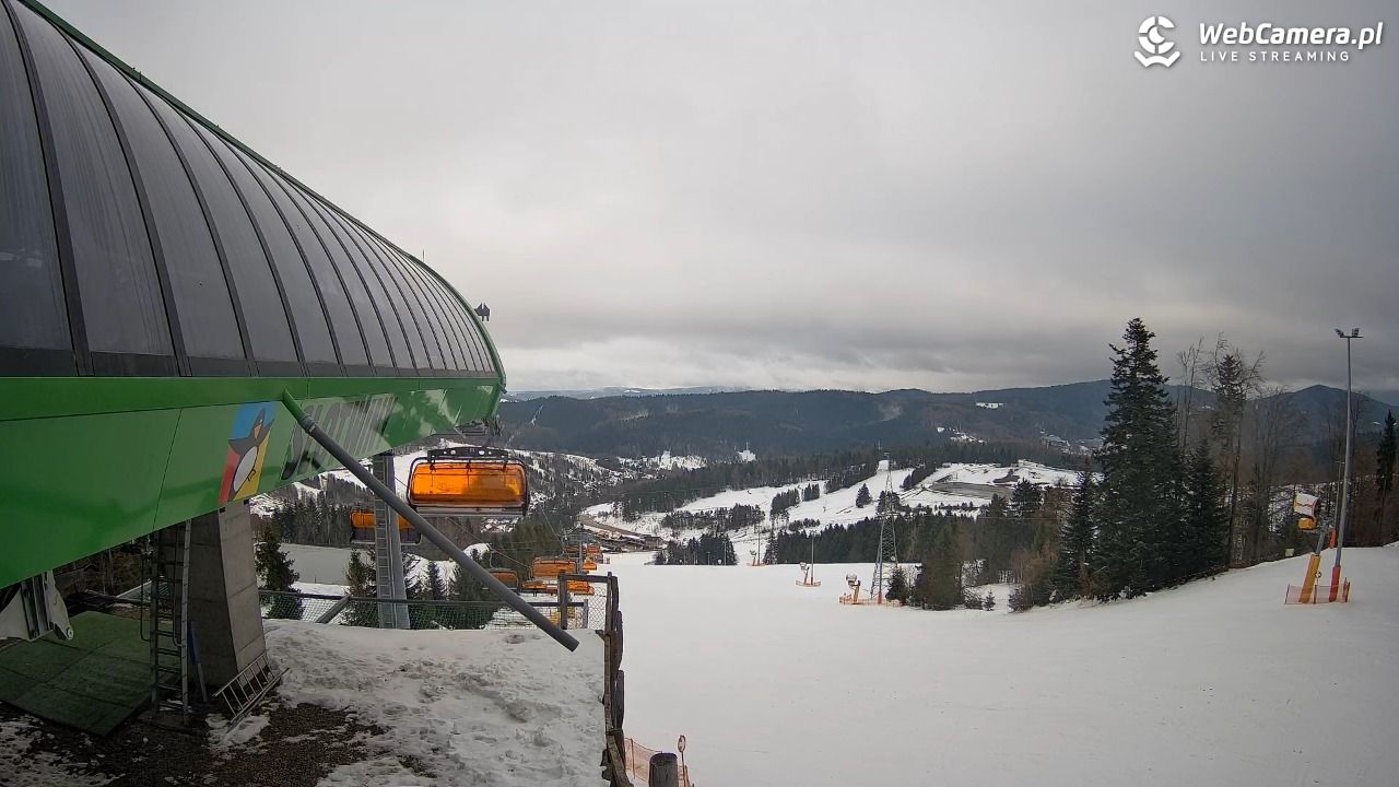 Słotwiny Arena - widok z górnej stacji - 02 grudzień 2025, 10:38