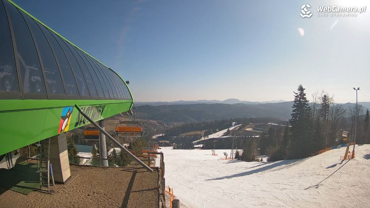 Słotwiny Arena - widok z górnej stacji - 13 marzec 2026, 09:30