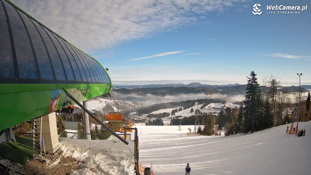 Słotwiny Arena - widok z górnej stacji - 01 grudzień 2025, 10:55