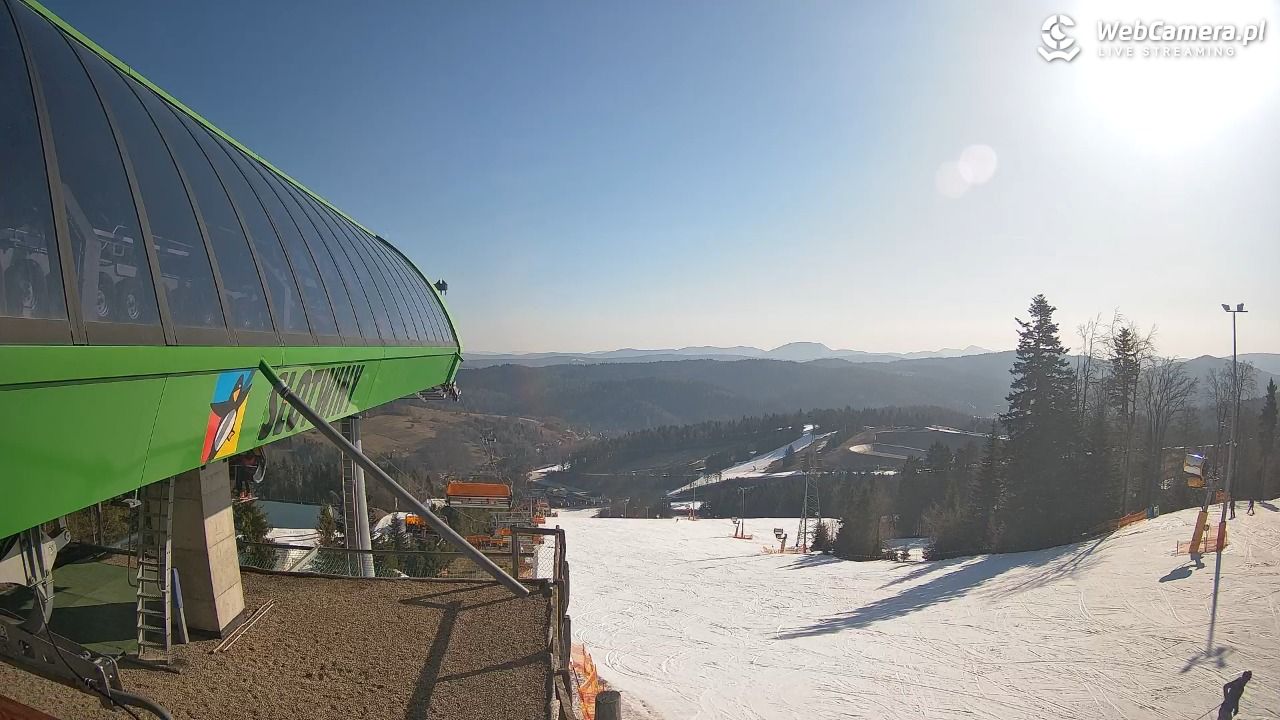 Słotwiny Arena - widok z górnej stacji - 15 marzec 2026, 08:40