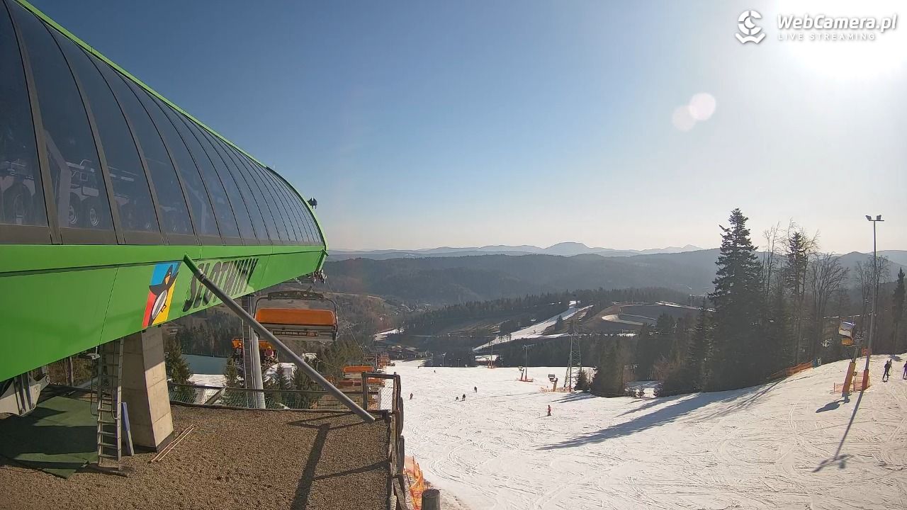Słotwiny Arena - widok z górnej stacji - 15 marzec 2026, 08:52