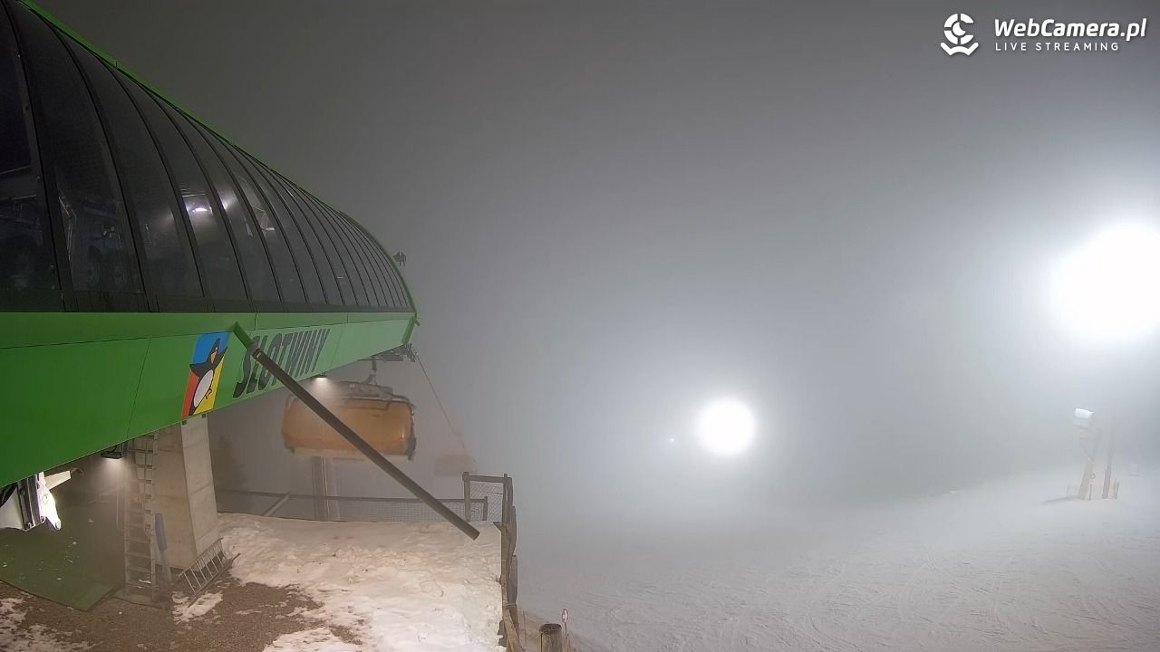 Słotwiny Arena - widok z górnej stacji - 02 grudzień 2025, 19:23