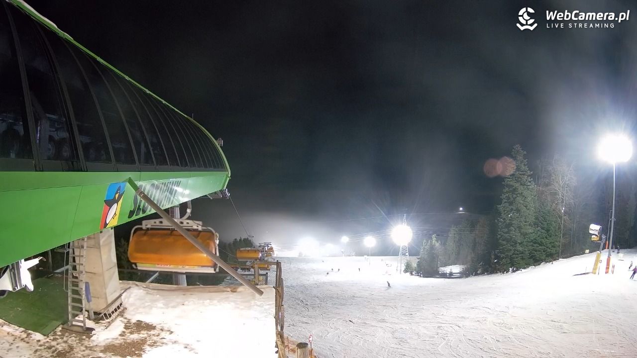 Słotwiny Arena - widok z górnej stacji - 30 listopad 2025, 18:26