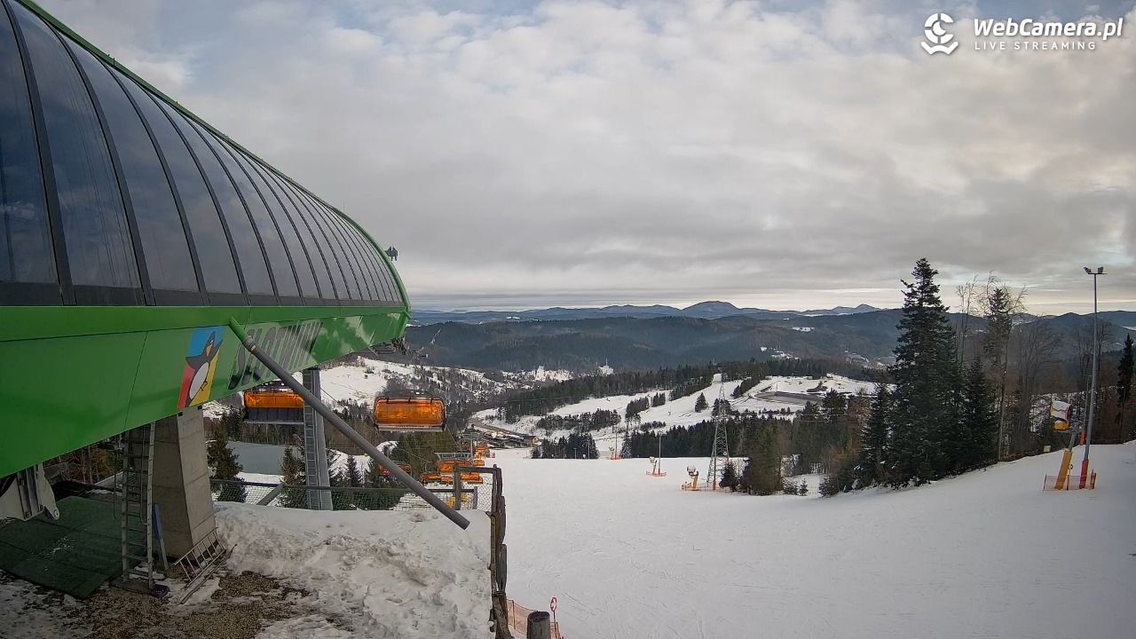 Słotwiny Arena - widok z górnej stacji - 01 grudzień 2025, 12:28