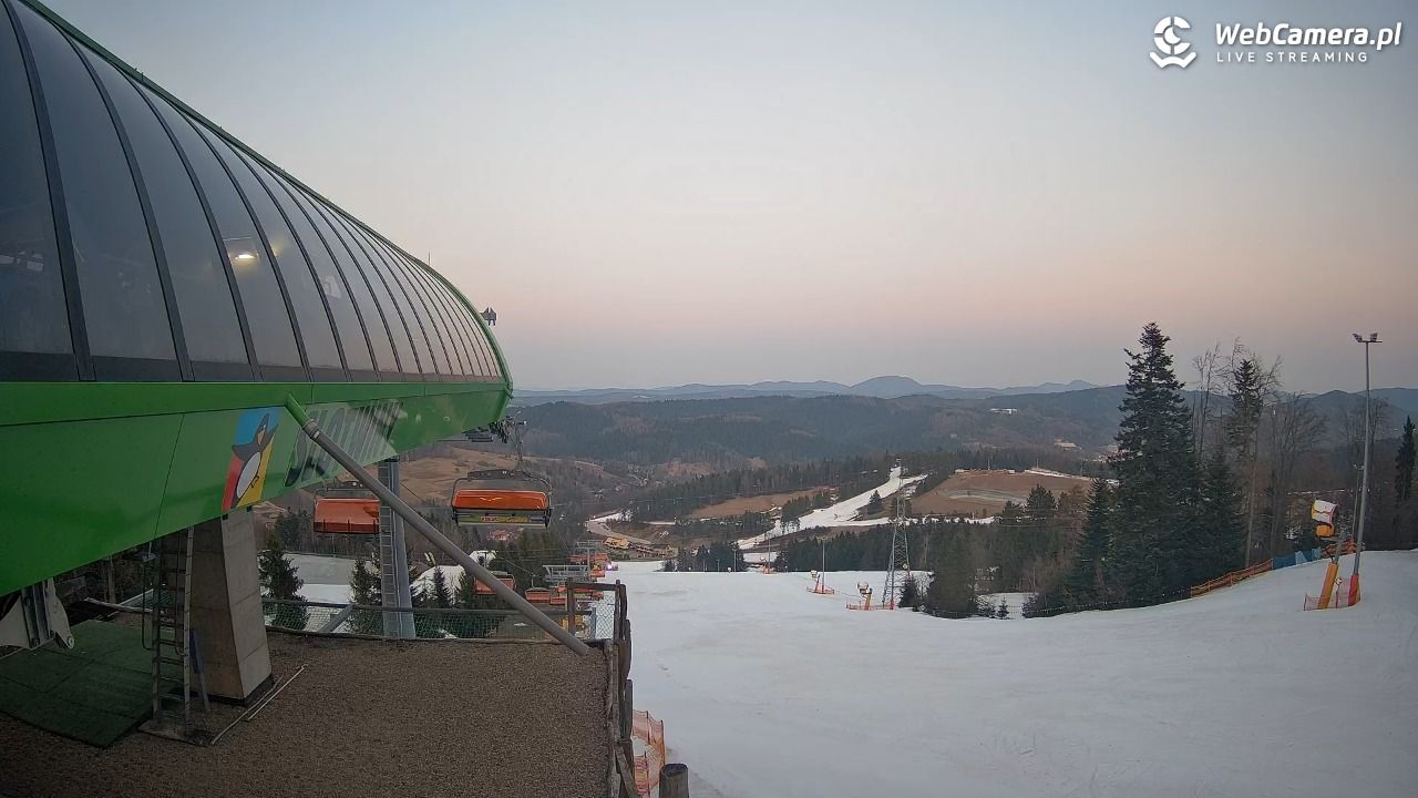 Słotwiny Arena - widok z górnej stacji - 11 marzec 2026, 17:37