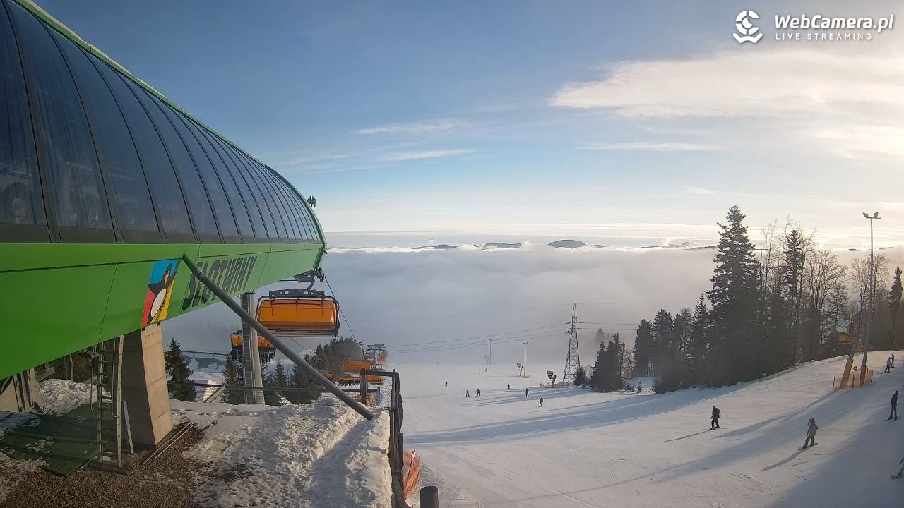 Słotwiny Arena - widok z górnej stacji - 27 styczeń 2026, 09:35