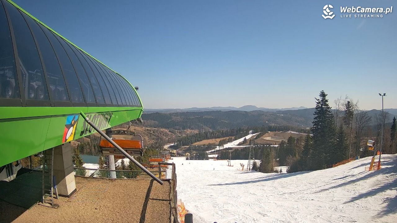 Słotwiny Arena - widok z górnej stacji - 15 marzec 2026, 11:20