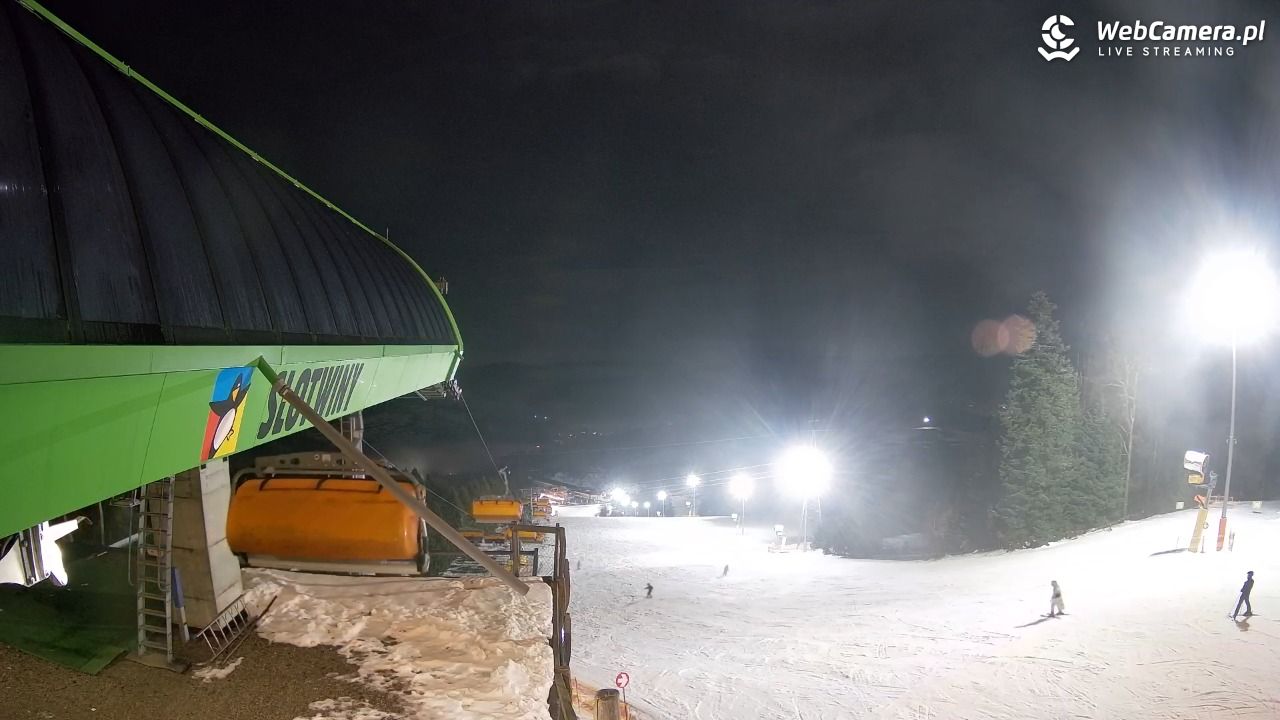 Słotwiny Arena - widok z górnej stacji - 04 grudzień 2025, 19:41