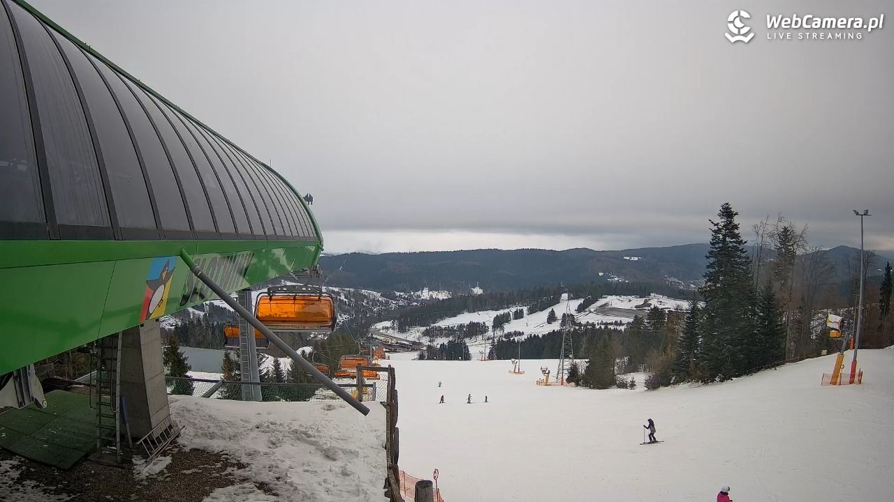 Słotwiny Arena - widok z górnej stacji - 02 grudzień 2025, 13:50