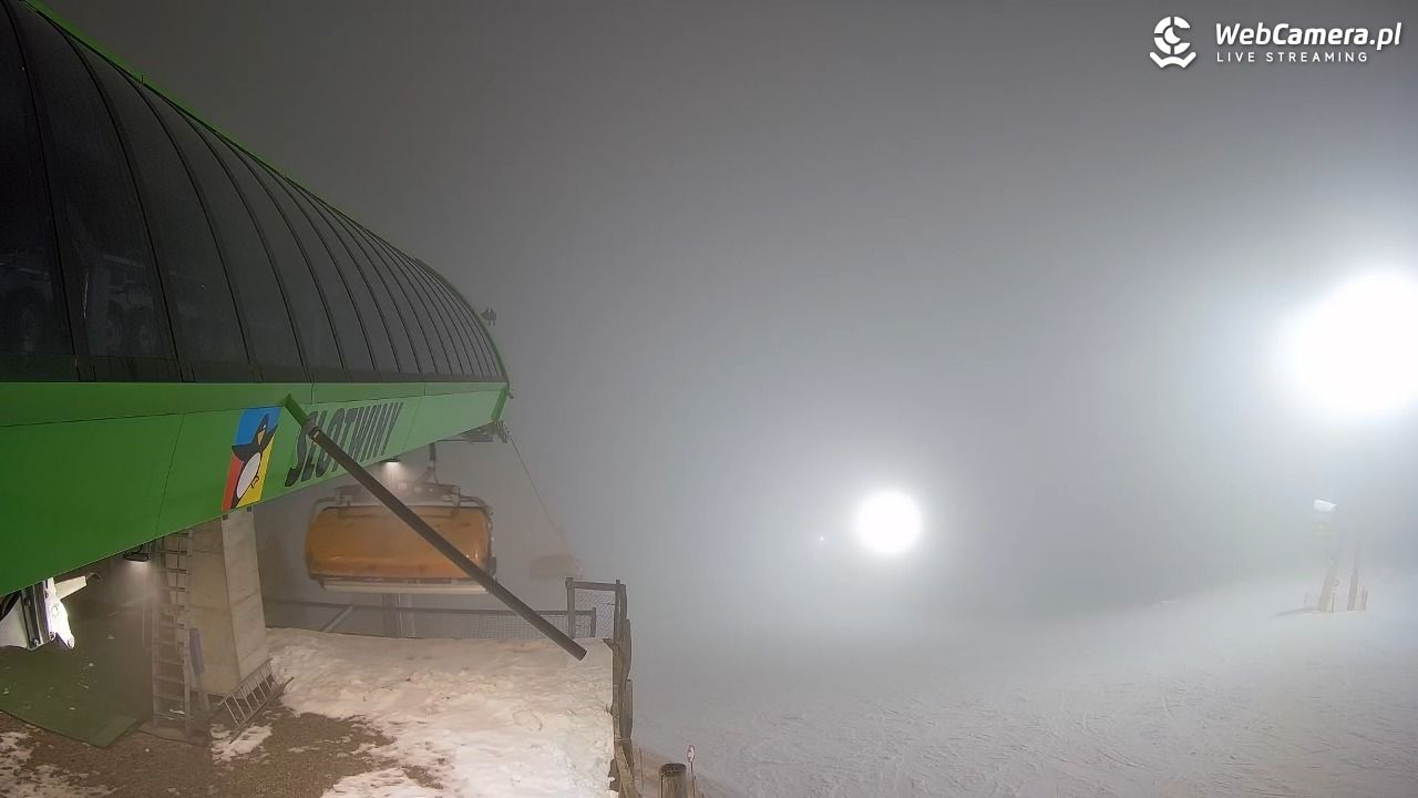 Słotwiny Arena - widok z górnej stacji - 02 grudzień 2025, 18:51