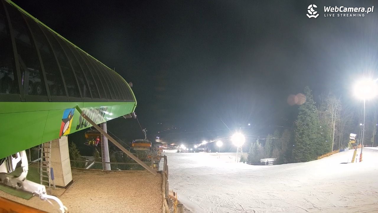 Słotwiny Arena - widok z górnej stacji - 13 marzec 2026, 18:38