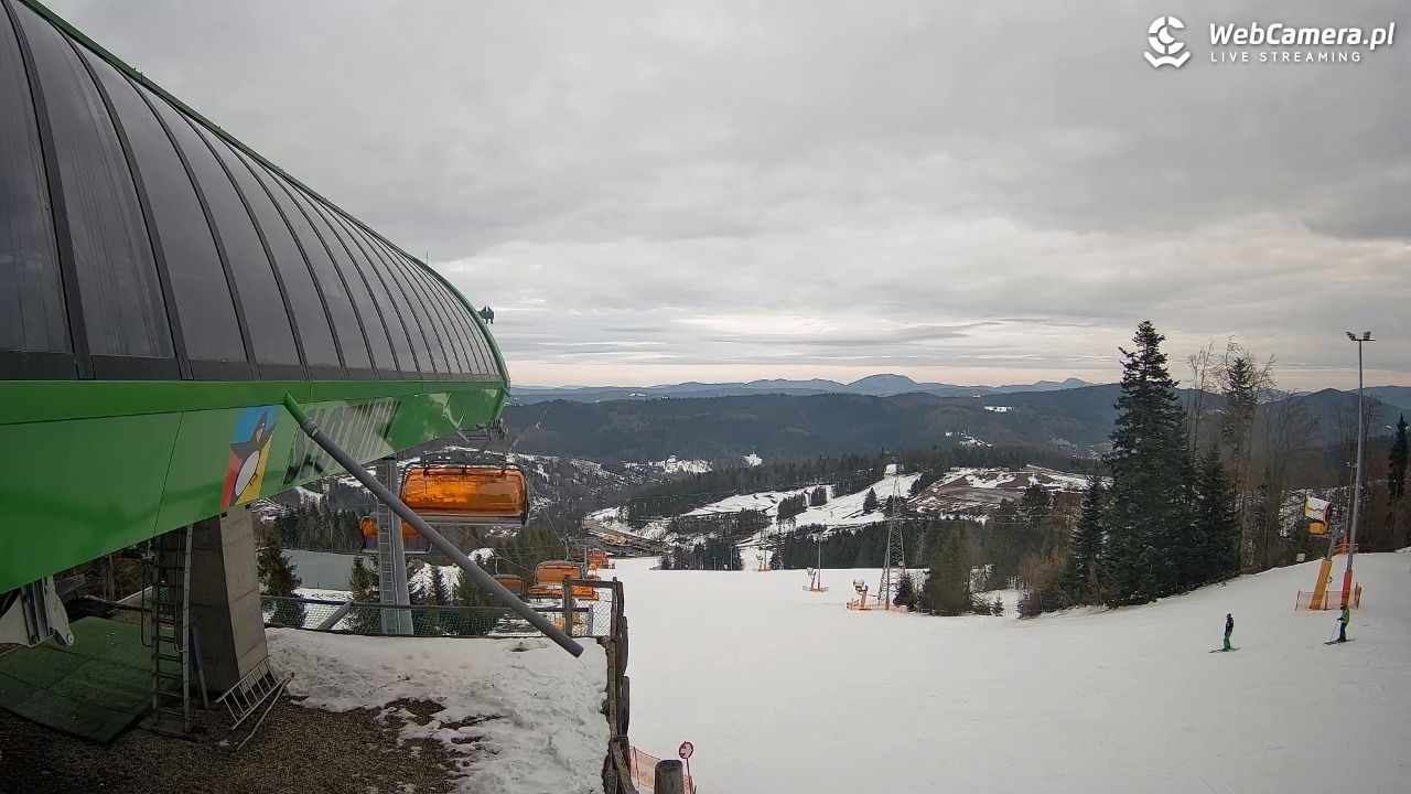 Słotwiny Arena - widok z górnej stacji - 05 grudzień 2025, 14:20