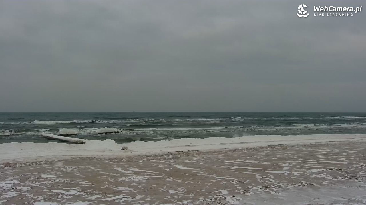 MRZEŻYNO - widok na plażę - 08 luty 2026, 14:05