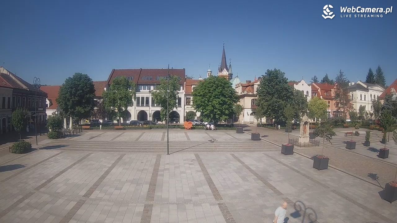 Myślenice - widok na Rynek - 24 czerwiec 2026, 08:32