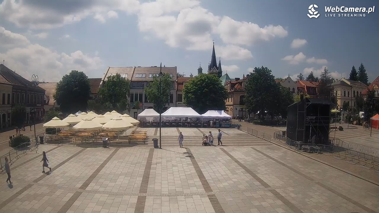 Myślenice - widok na Rynek - 21 czerwiec 2026, 13:16