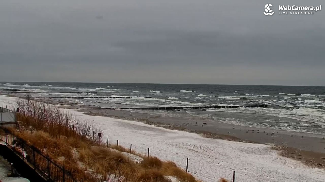 NIECHORZE - widok na plażę i morze - 13 luty 2026, 14:10