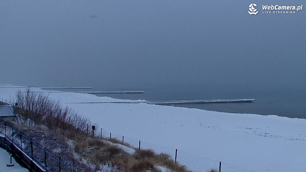 NIECHORZE - widok na plażę i morze - 12 luty 2026, 08:28
