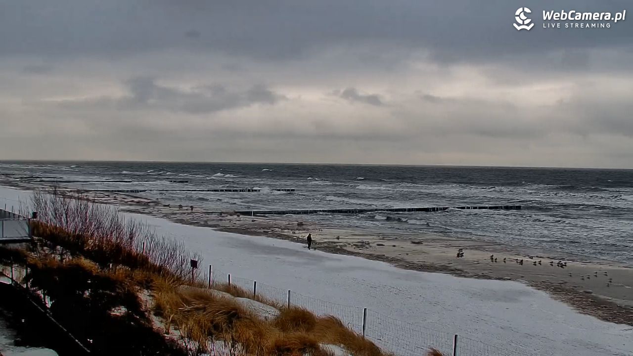 NIECHORZE - widok na plażę i morze - 13 luty 2026, 09:50