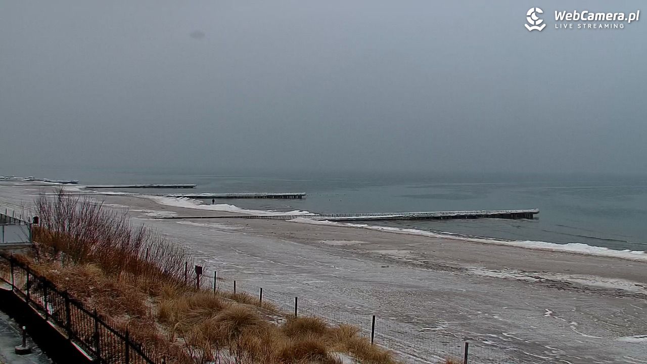 NIECHORZE - widok na plażę i morze - 10 luty 2026, 08:04