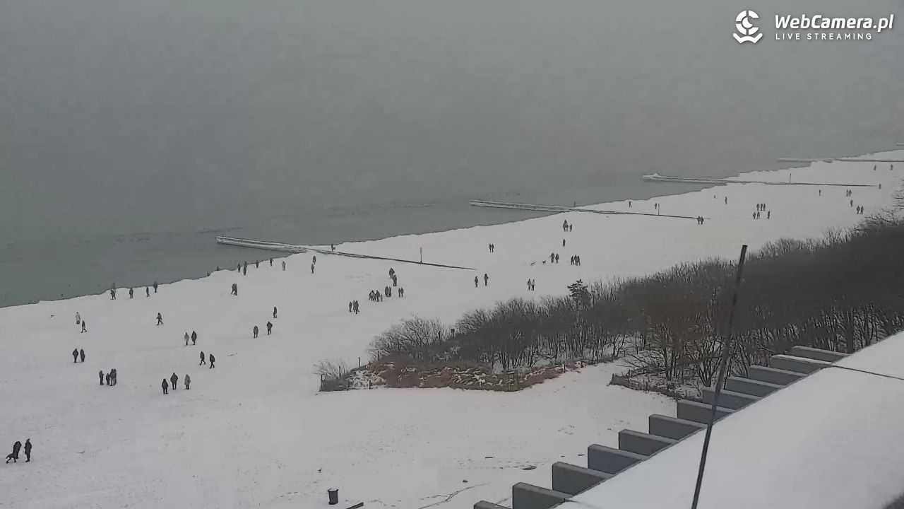 Kołobrzeg - widok na molo - 11 luty 2026, 12:20