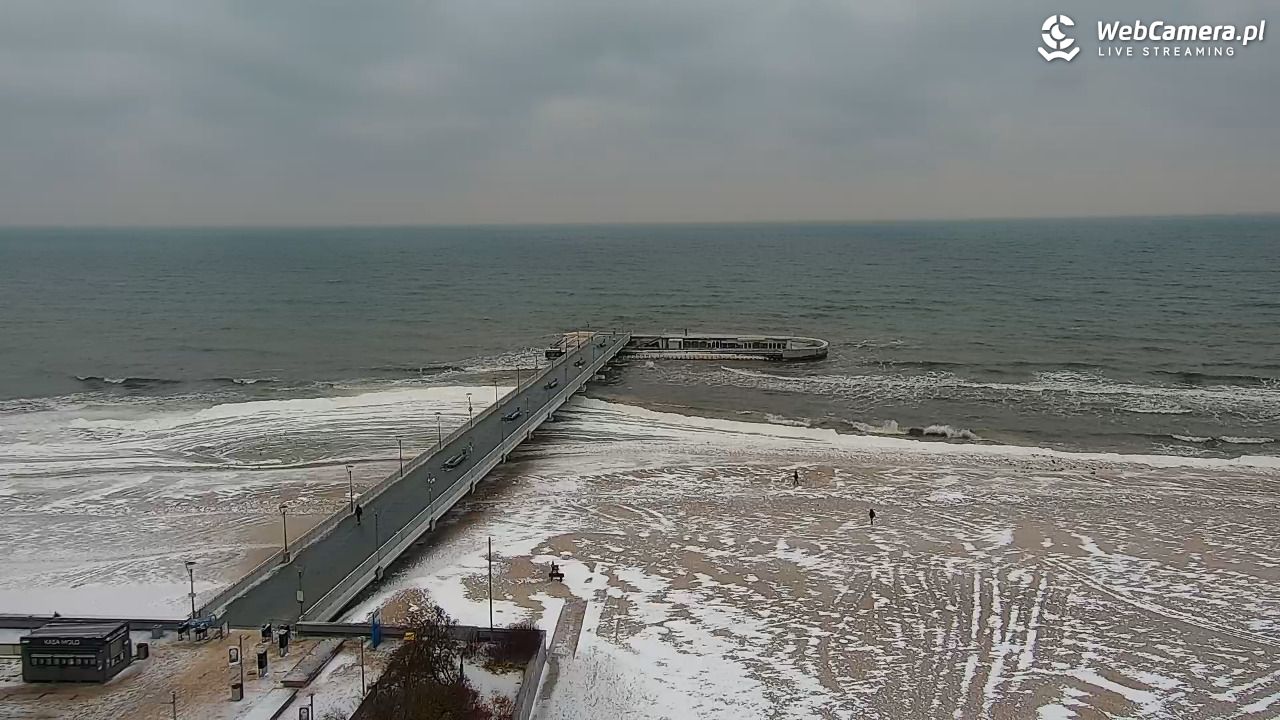 Kołobrzeg - widok na molo - 08 luty 2026, 08:44