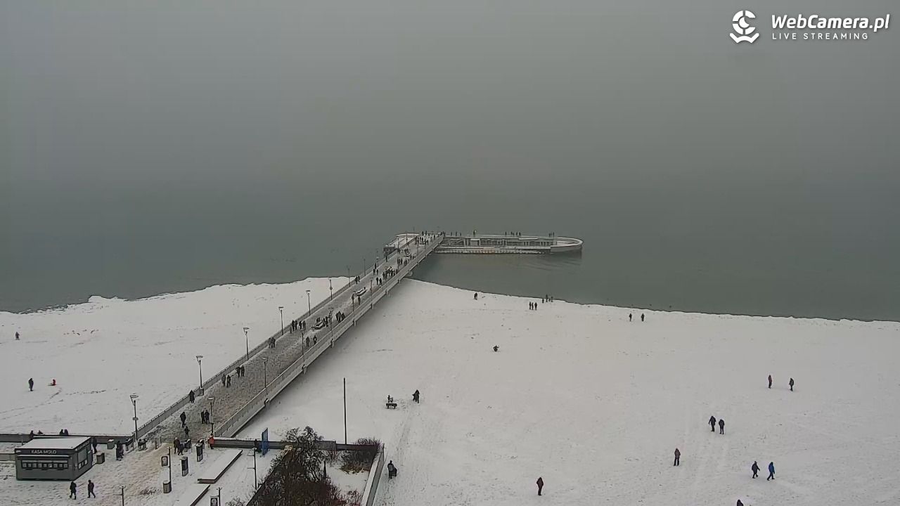 Kołobrzeg - widok na molo - 11 luty 2026, 11:34