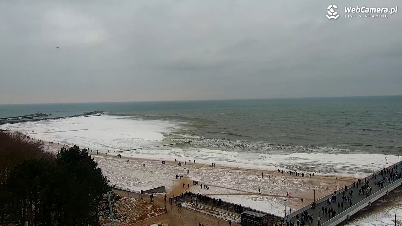 Kołobrzeg - widok na molo - 08 luty 2026, 14:20