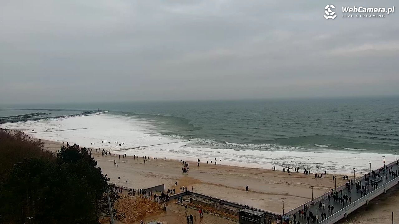 Kołobrzeg - widok na molo - 07 luty 2026, 13:06