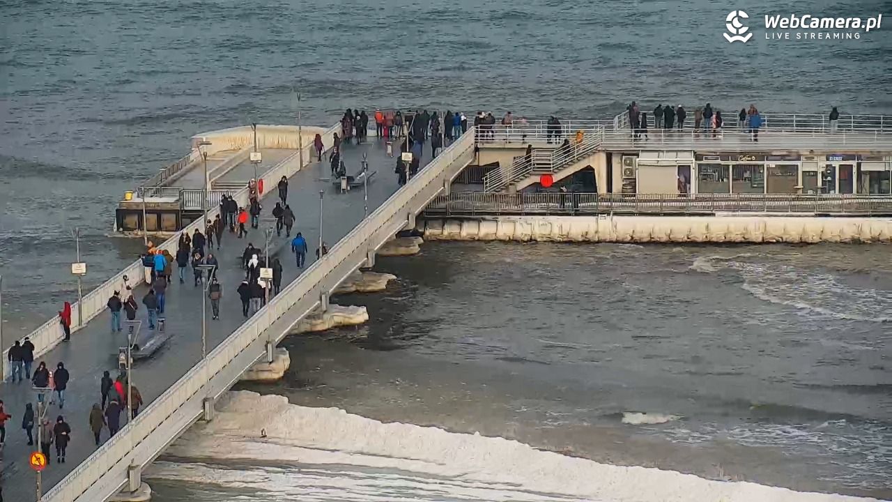 Kołobrzeg - widok na molo - 08 luty 2026, 11:11